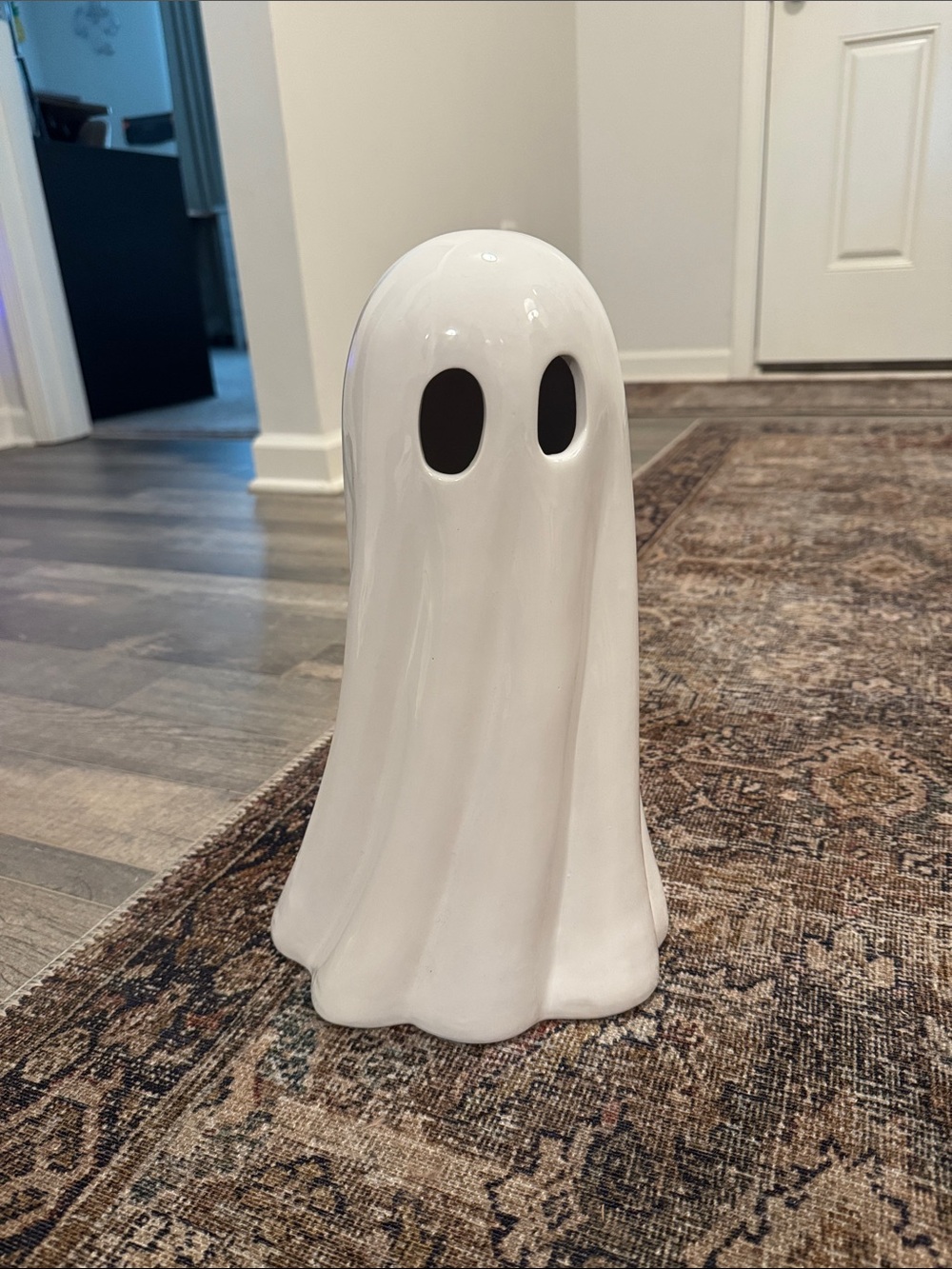White Ceramic Ghost Figurine Home Accent